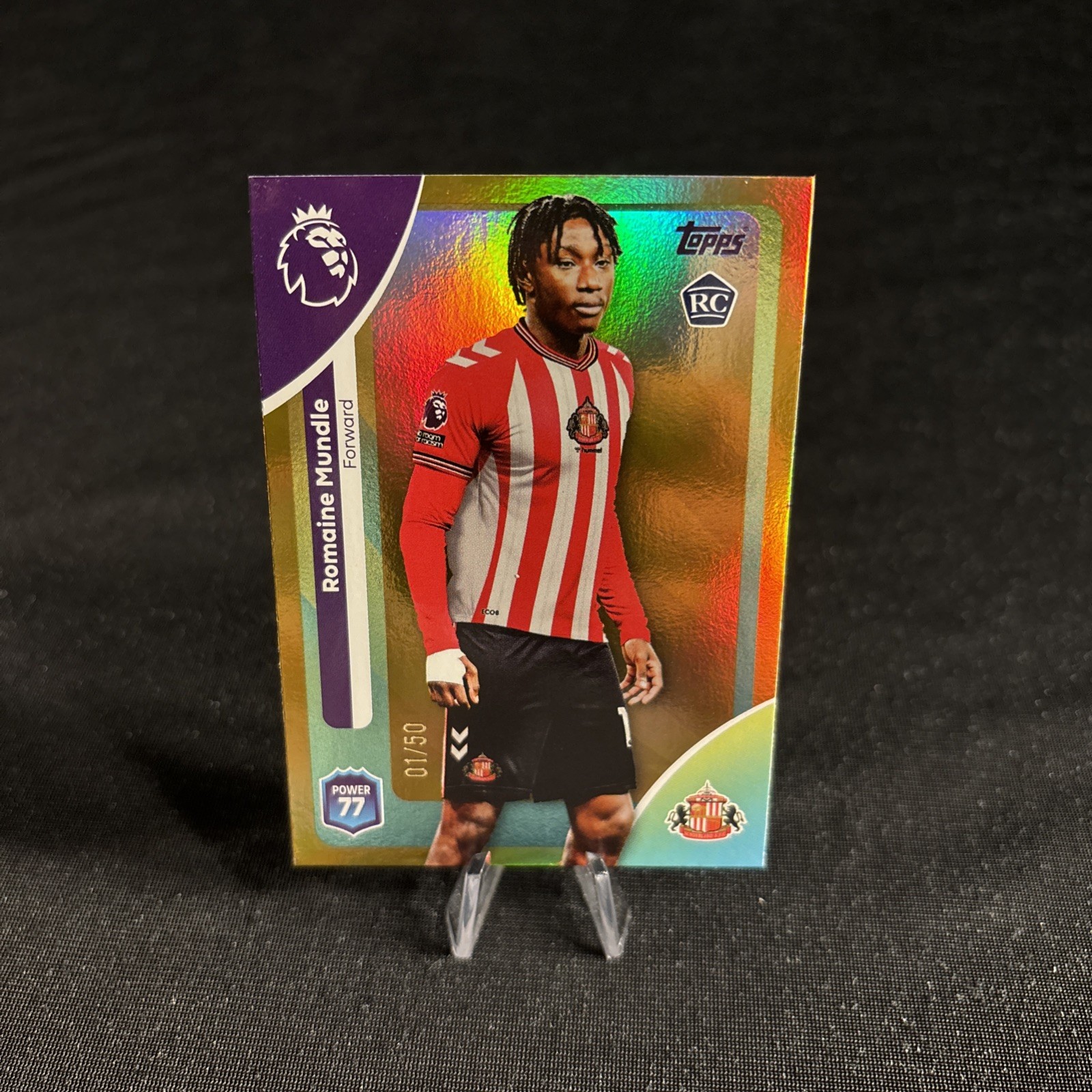 Topps Premier League 25/26 Romaine Mundle Rookie Gold 01/50 Sunderland  for sale on Ebay