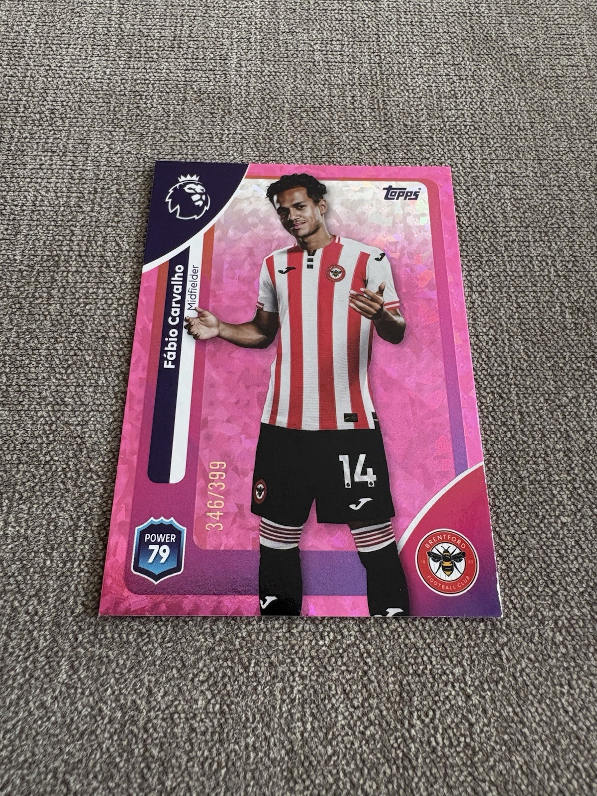 Topps Premier League 2026 Fabio Carvalho Pink Numbered /399 Parallel Brentford for sale on Ebay