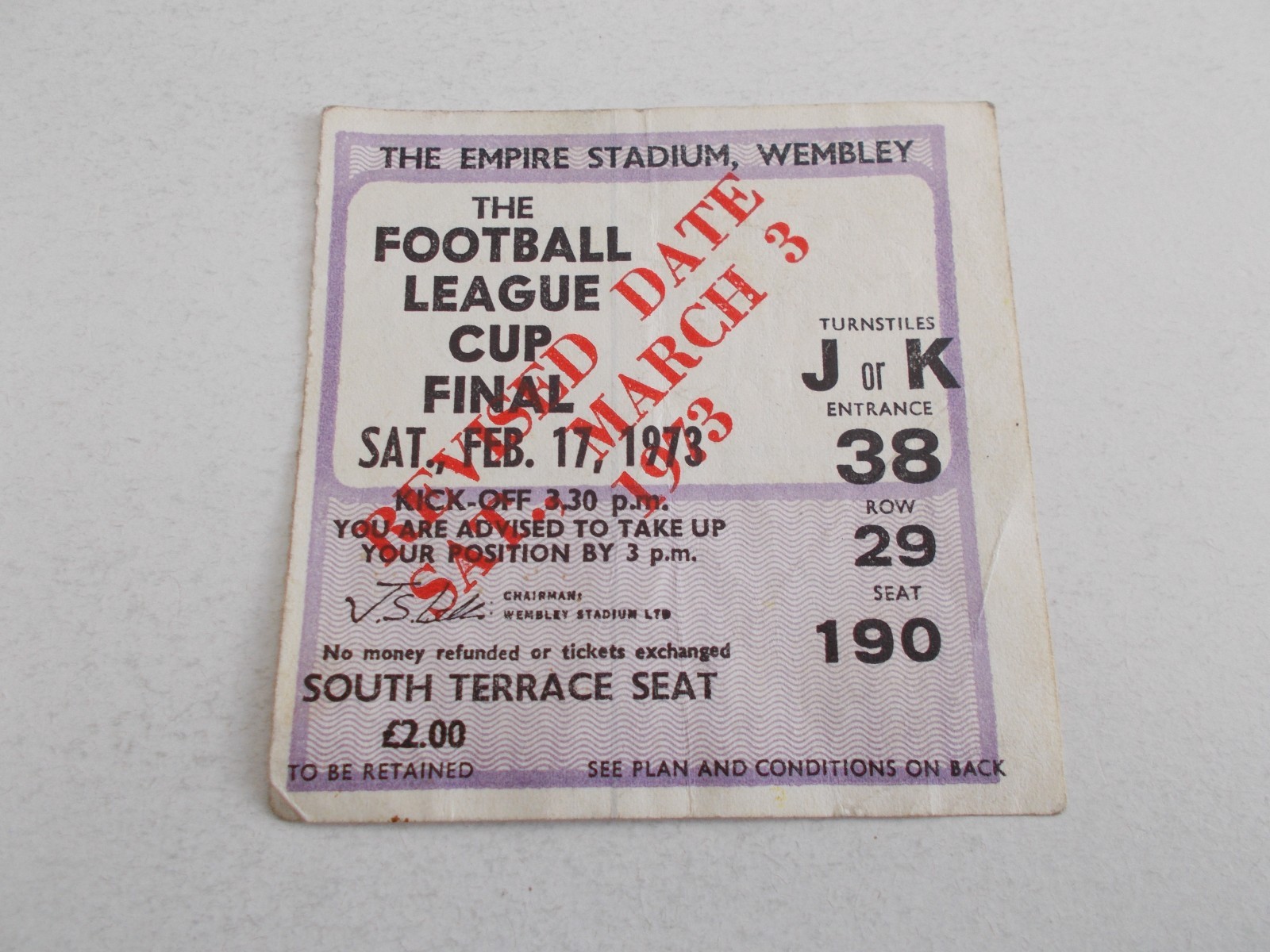 TICKET     Tottenham / Spurs  v  Norwich  1973 League Cup Final for sale on Ebay