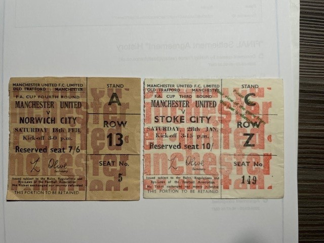 TICKETS  MANCHESTER UNITED V NORWICH AND STOKE CITY  FAC 66/7 for sale on Ebay