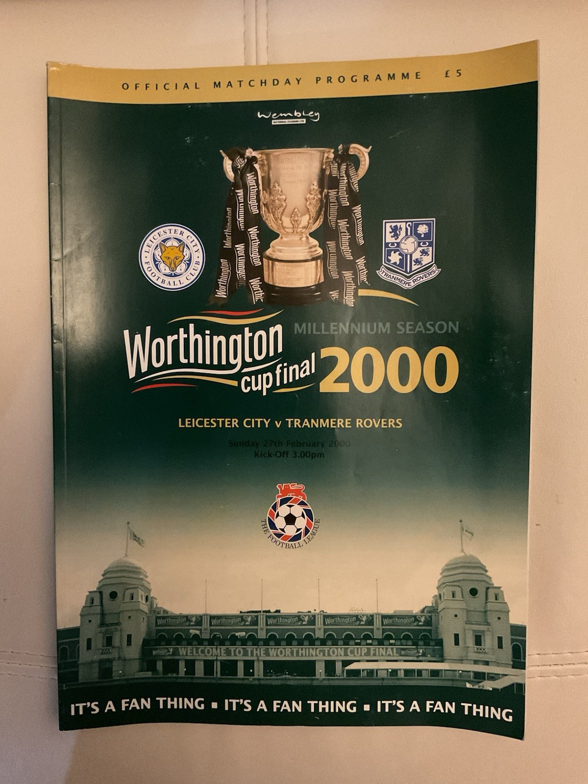 2000 League Cup Final programme Leicester City v Tranmere Rovers 27/02/2000 for sale on Ebay