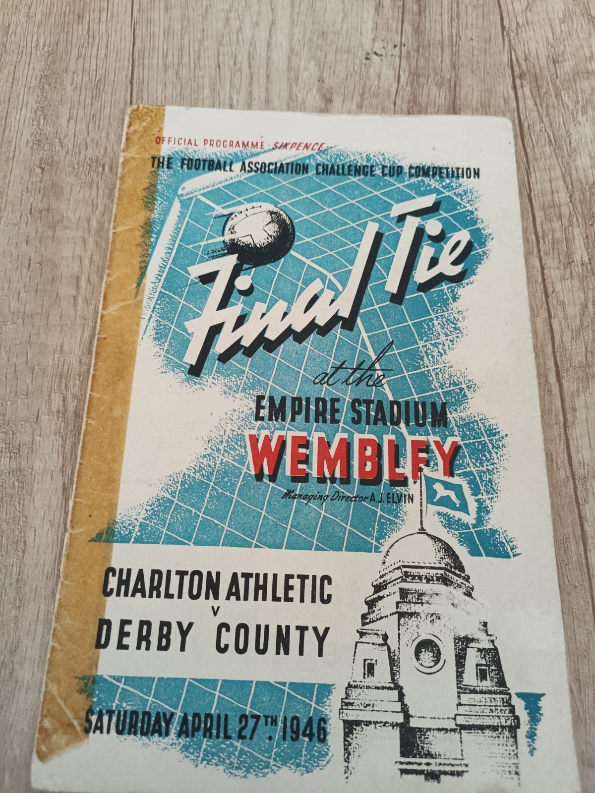 DERBY COUNTY    V  CHARLTON  ATHLETIC        FA CUP  FINAL  1946 for sale on Ebay