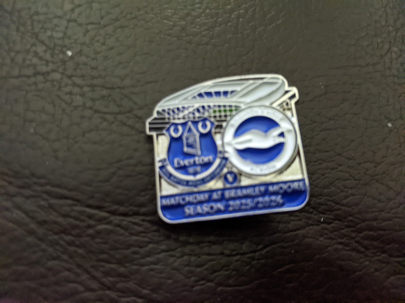 EVERTON v BRIGHTON HALF AND HALF BADGE 24/8/2025 for sale on Ebay