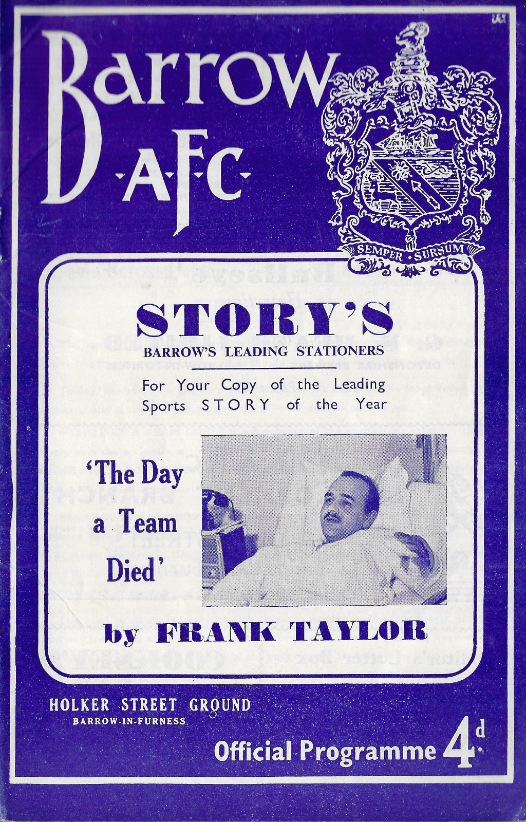 Barrow AFC v Wrexham Sat 29th Oct 1960 for sale on Ebay