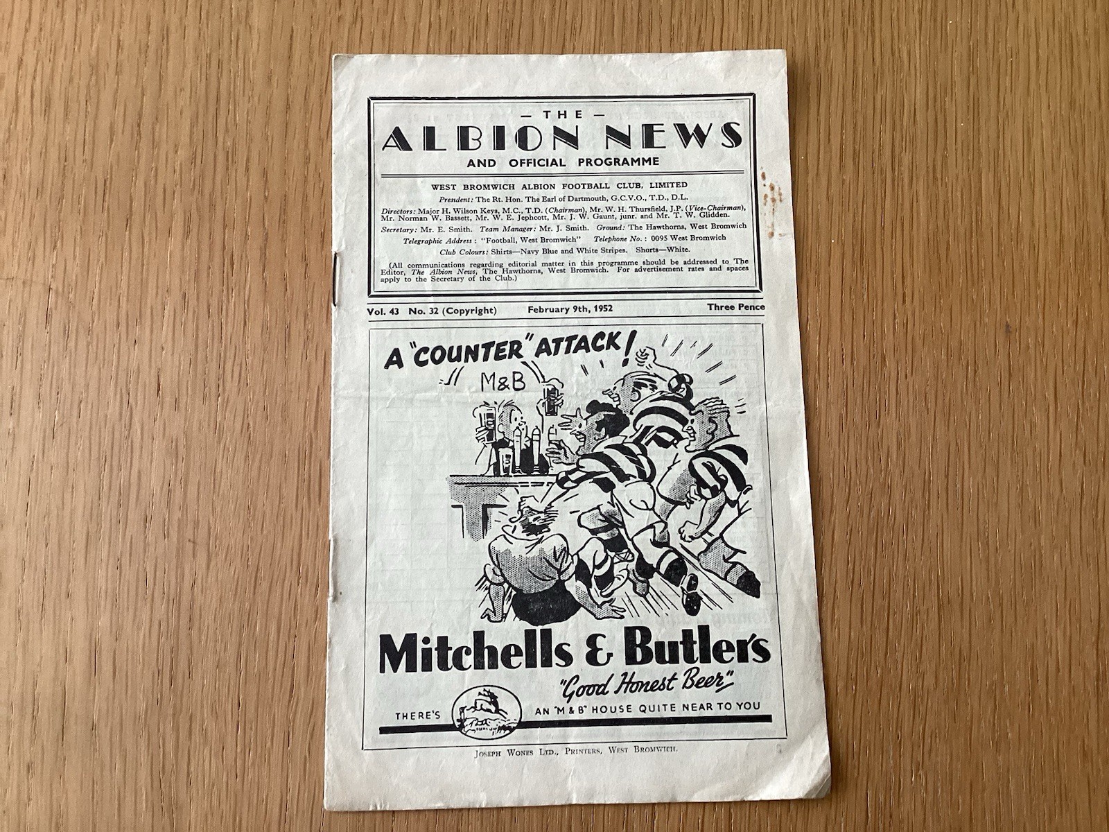 West Bromwich Albion res v Chesterfield res February 1952 Programme  for sale on Ebay