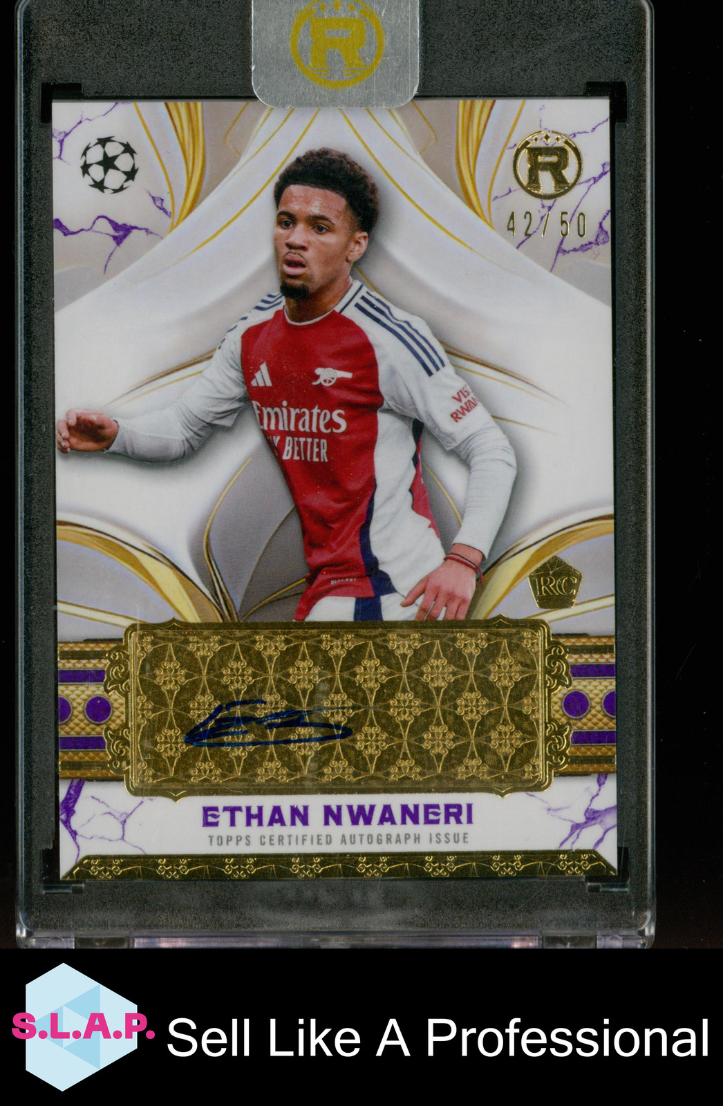 ETHANE NWANERI TOPPS 42/50 RA-EW 2025 REVERSE UCL ARSENAL FC ENG AUTOGRAPH for sale on Ebay