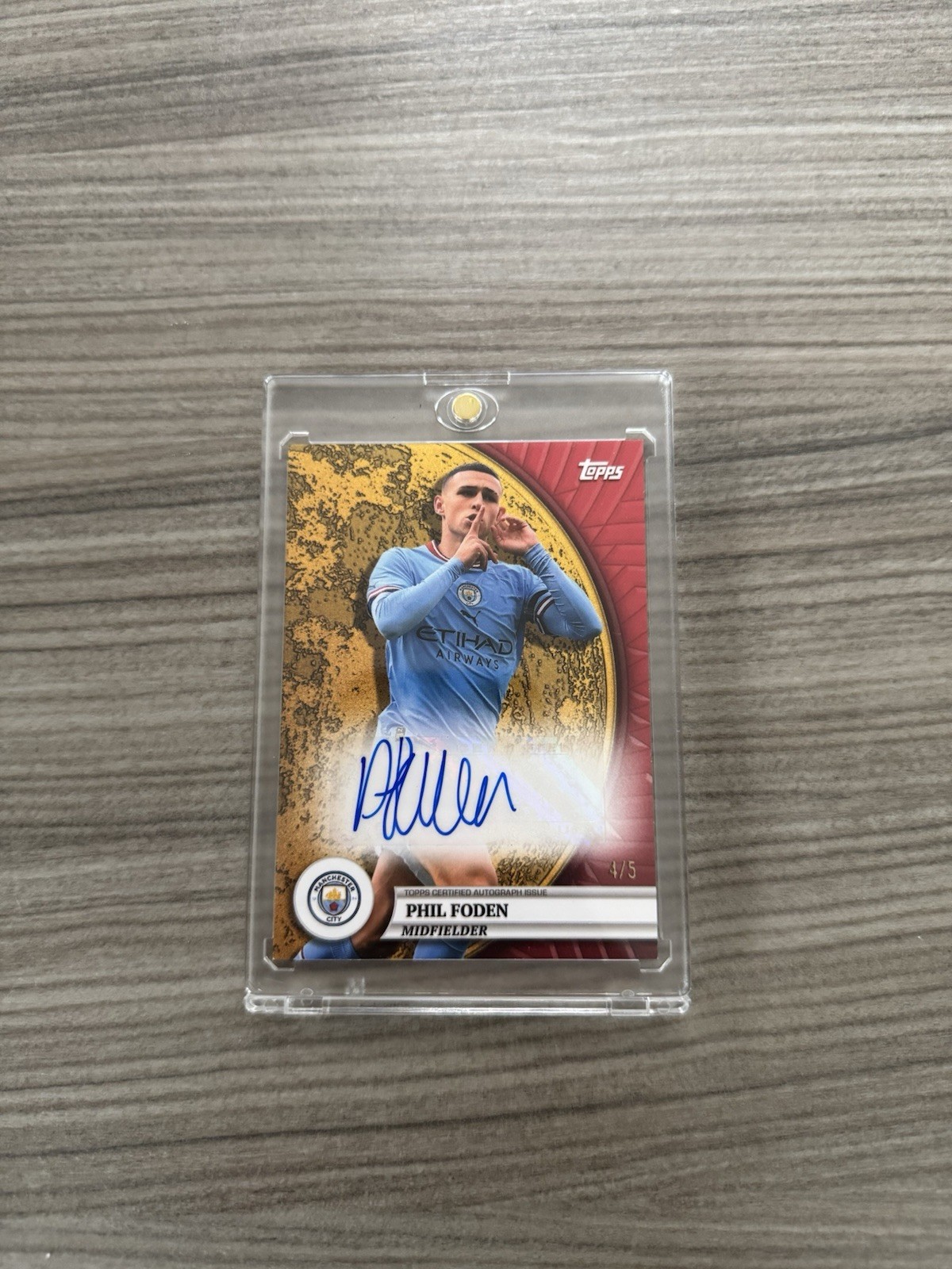 Topps Phil Foden Autograph 4 /5 Manchester City Gold Moon Card for sale on Ebay