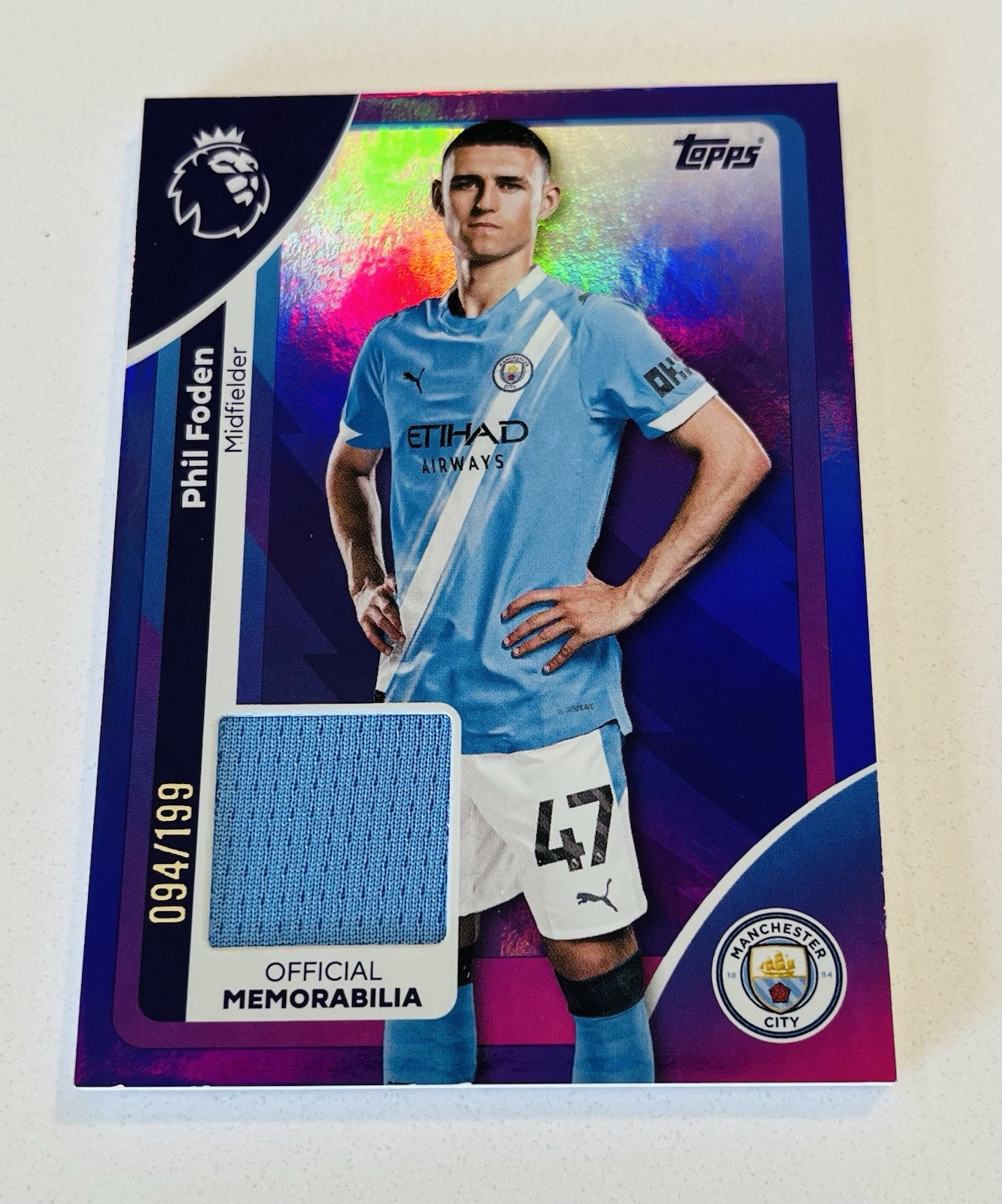 Topps Premier League 2026 Phil Foden Relic Patch Manchester City /199 for sale on Ebay