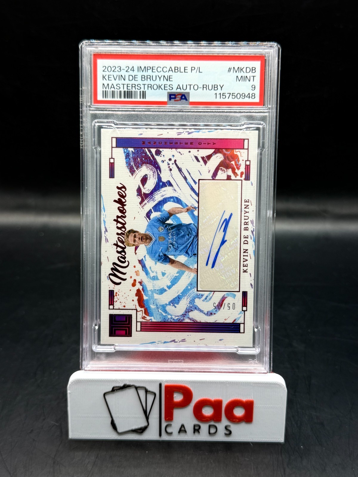 Panini Impeccable Premier L. PSA 9 Manchester City Kevin De Bruyne /25 Masterst. for sale on Ebay