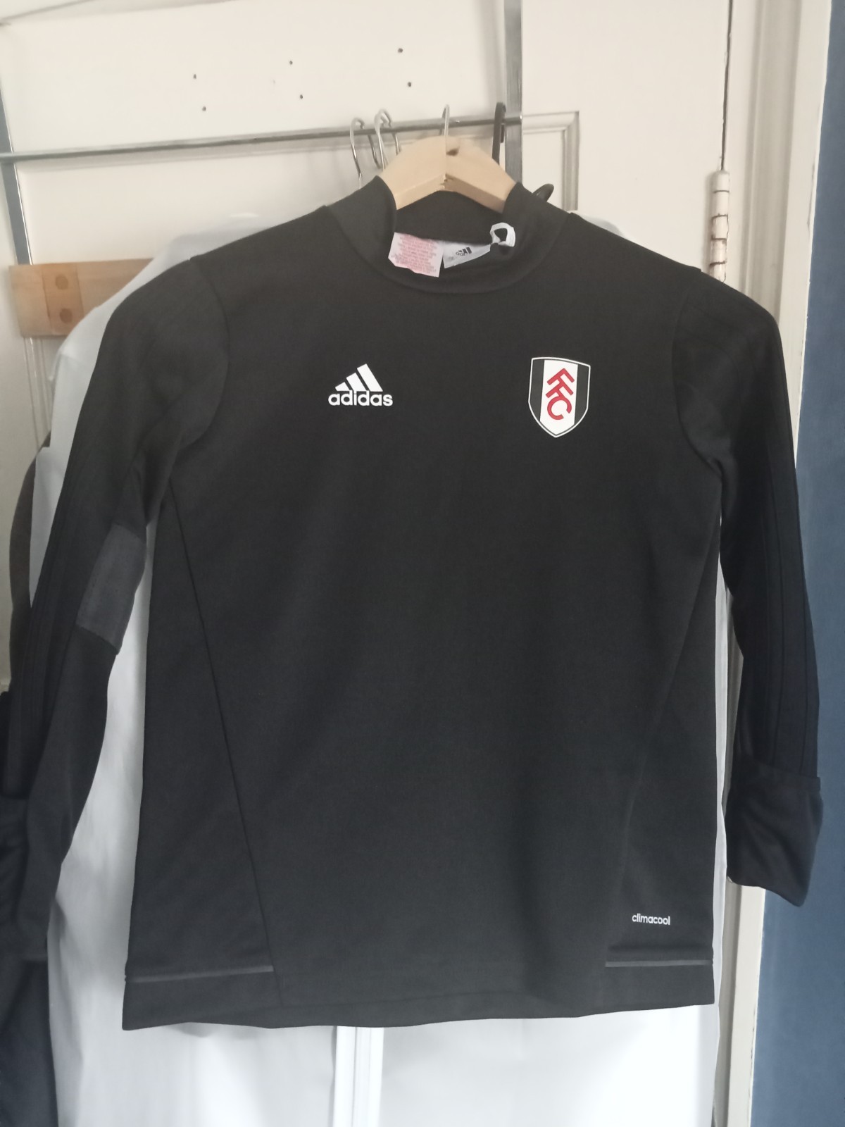 Fulham F.C. Official Football Training Top Kids Size 7-8yrs Colour Black Adidas for sale on Ebay