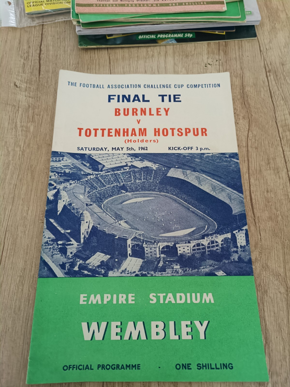 BURNLEY  V  TOTTENHAM   HOTSPUR   FA CUP  FINAL    1962 for sale on Ebay