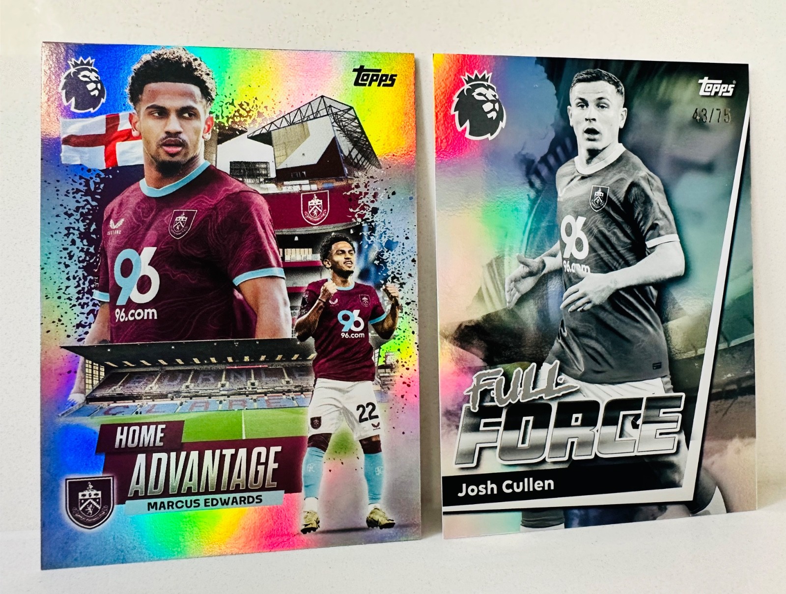 Topps PL 26 Marcus Edwards Home Advantage Case Hit + Josh Cullen /75 Burnley for sale on Ebay