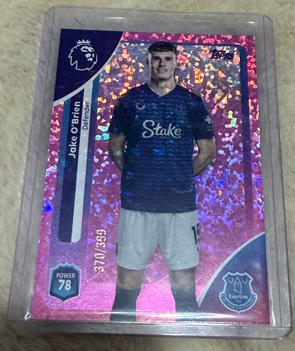 Topps Premier League 2026 Pink Numbered Parallel /399 Jake O’Brien Everton for sale on Ebay