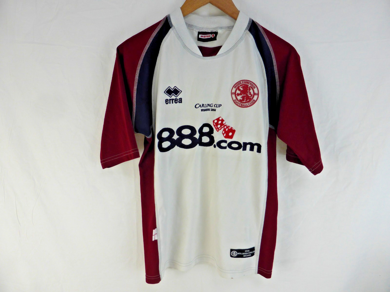 Genuine Errea Middlesbrough Away Shirt 2004/05 Carling Cup Winners UK large 43