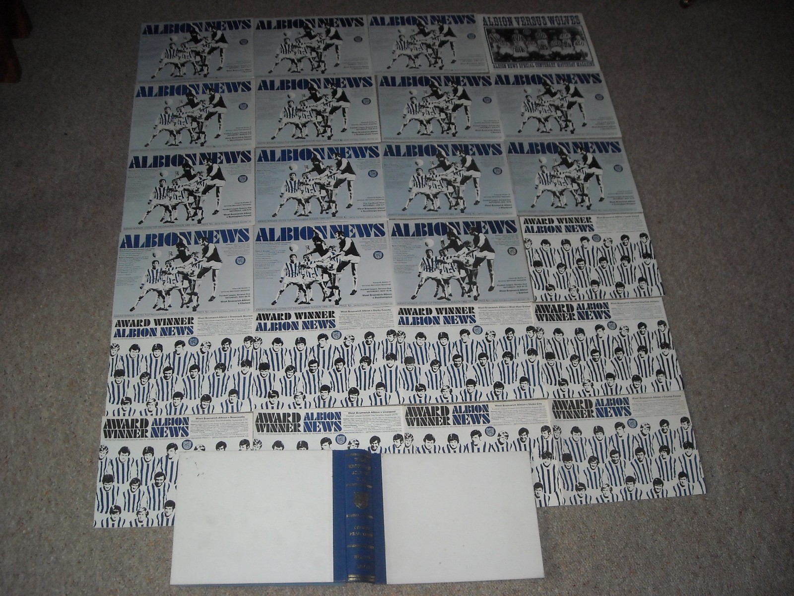 WBA West Bromwich Albion 24 Football Programmes Binder Folder Season 1969/70/71 for sale on Ebay