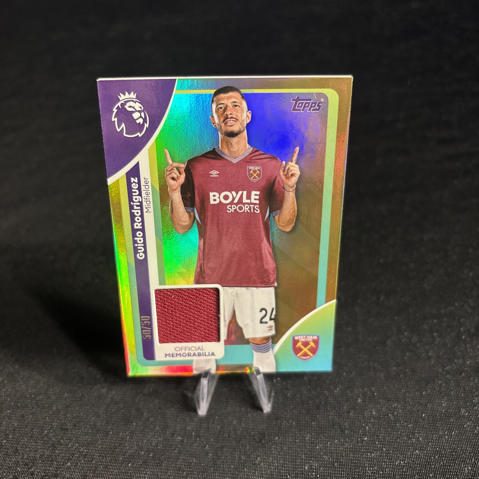 Guido Rodriguez /50 Topps Premier League 2026 - West Ham Player Worn Relic for sale on Ebay
