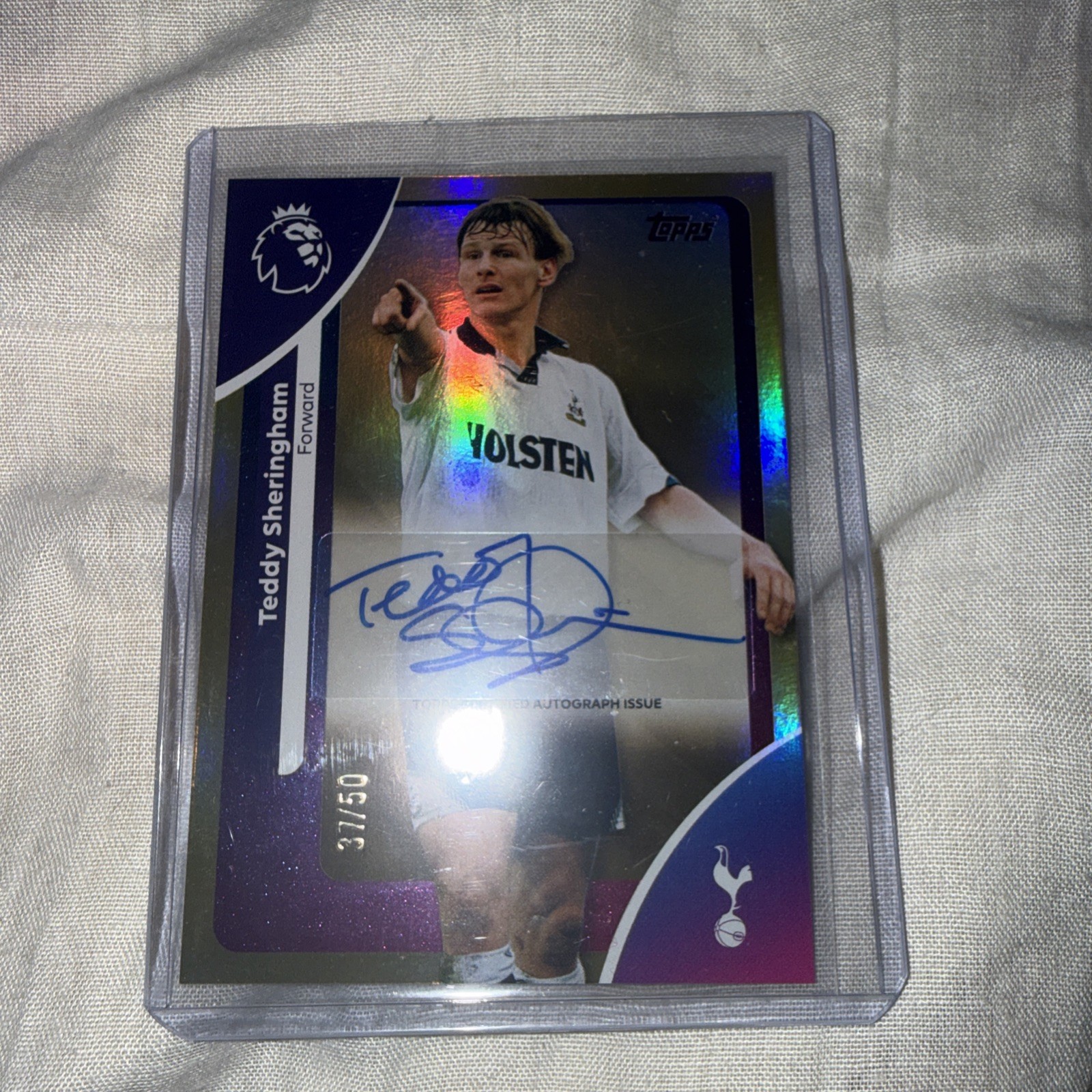 Topps Premier League 2026 teddy sheringham tottenham orange parallel auto 04/25 for sale on Ebay