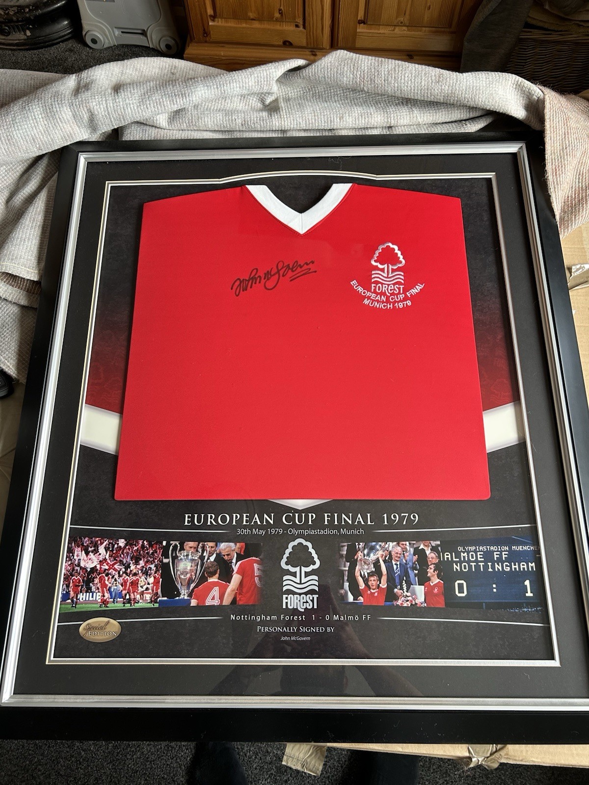 Signed John McGovern Nottingham Forest Shirt Framed for sale on Ebay