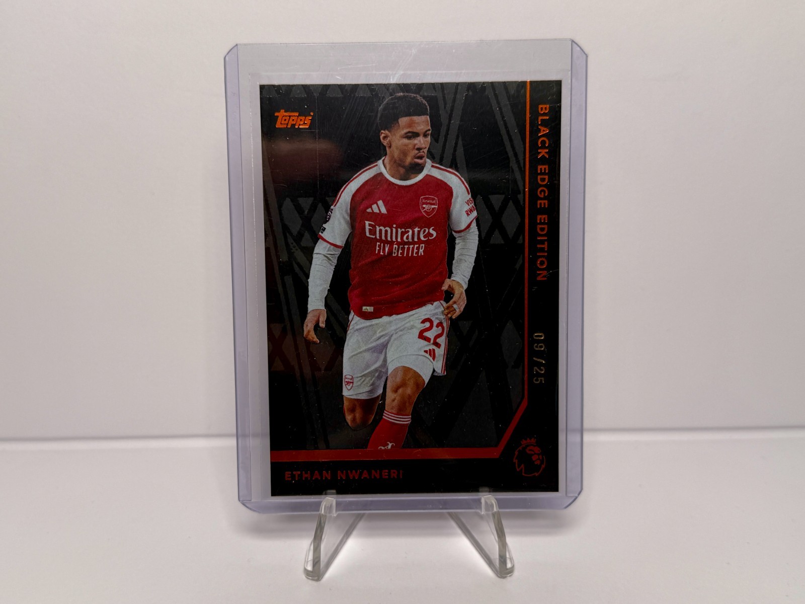 Topps Premier League 2025/26 - ETHAN NWANERI /25 Black Edge Edition - Arsenal for sale on Ebay