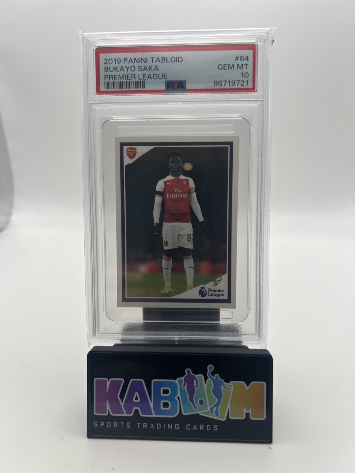 Bukayo Saka Panini Tabloid 2019 PSA 10 GEM MT Premier League Arsenal RARE for sale on Ebay