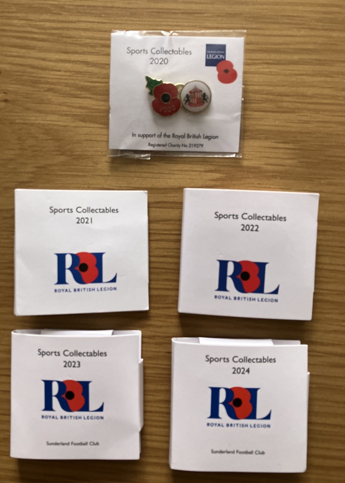 RBL Sunderland football poppy pin badges. for sale on Ebay