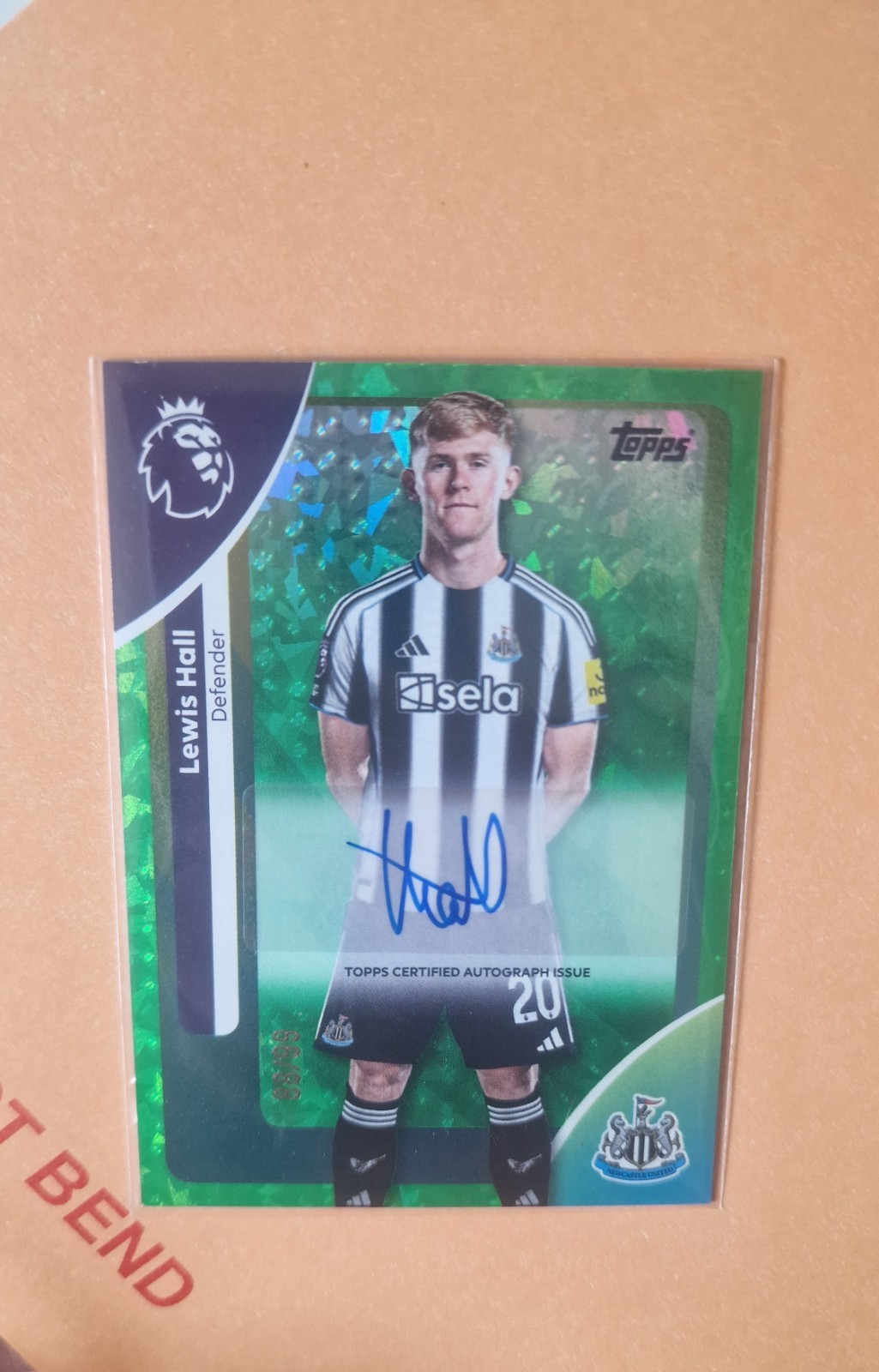 Lewis Hall Autograph /99 Green Topps Premier League 2025/26 Newcastle United for sale on Ebay