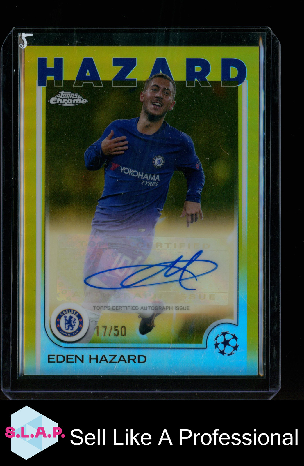 EDEN HAZARD 17/50 AUTO TOPPS CHROME UCL CHELSEA FC 2025 ENGLISH for sale on Ebay