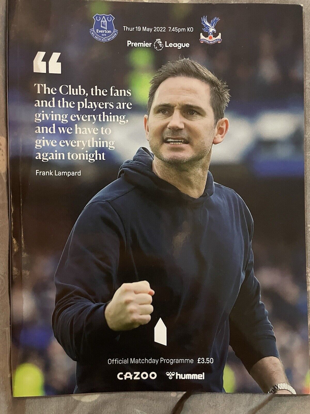 Everton Crystal Palace 19/5/2022 VGC for sale on Ebay