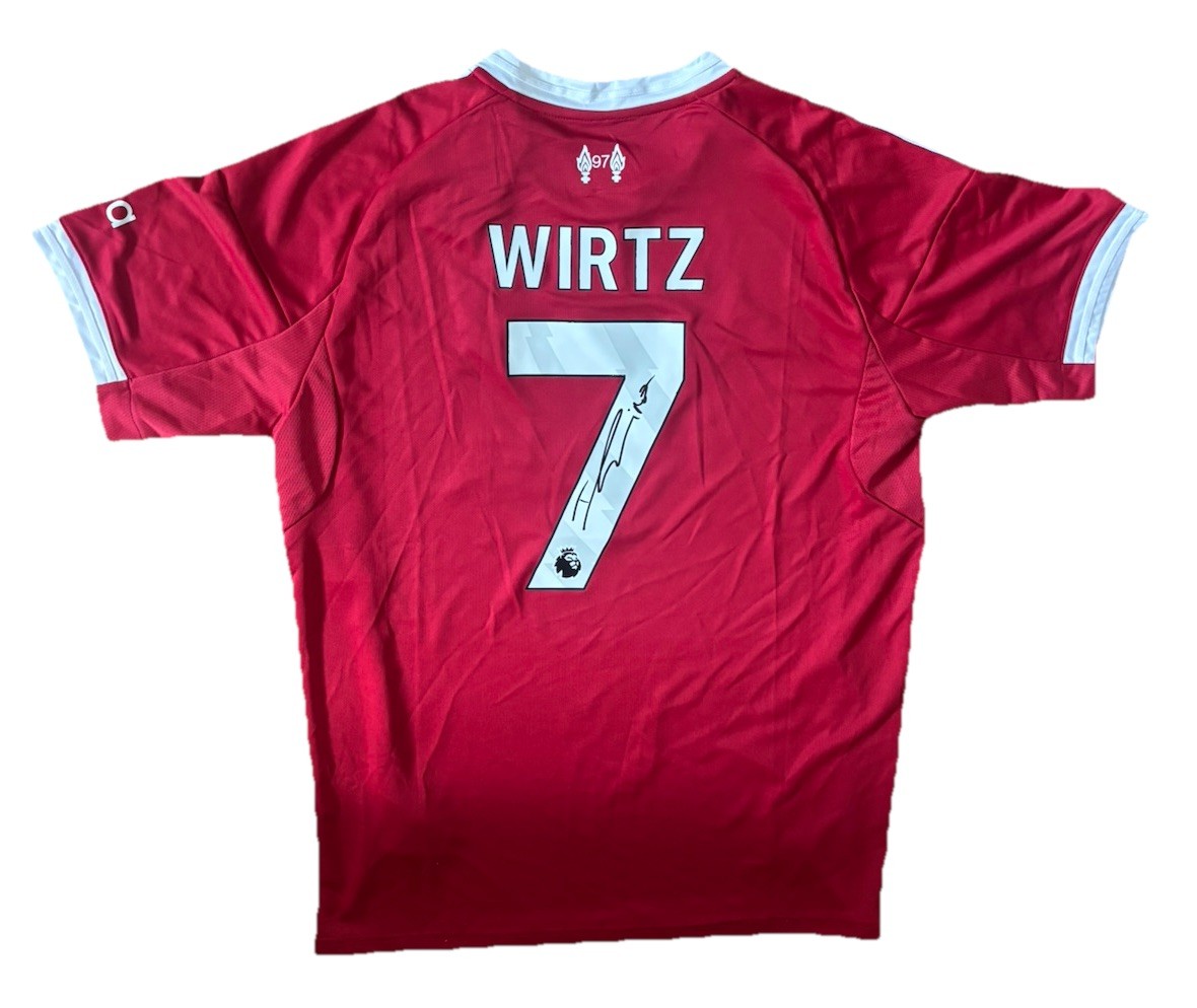 FLORIAN WIRTZ Hand Signed Liverpool Jersey #7 Red Autograph Germany RARE*COA for sale on Ebay