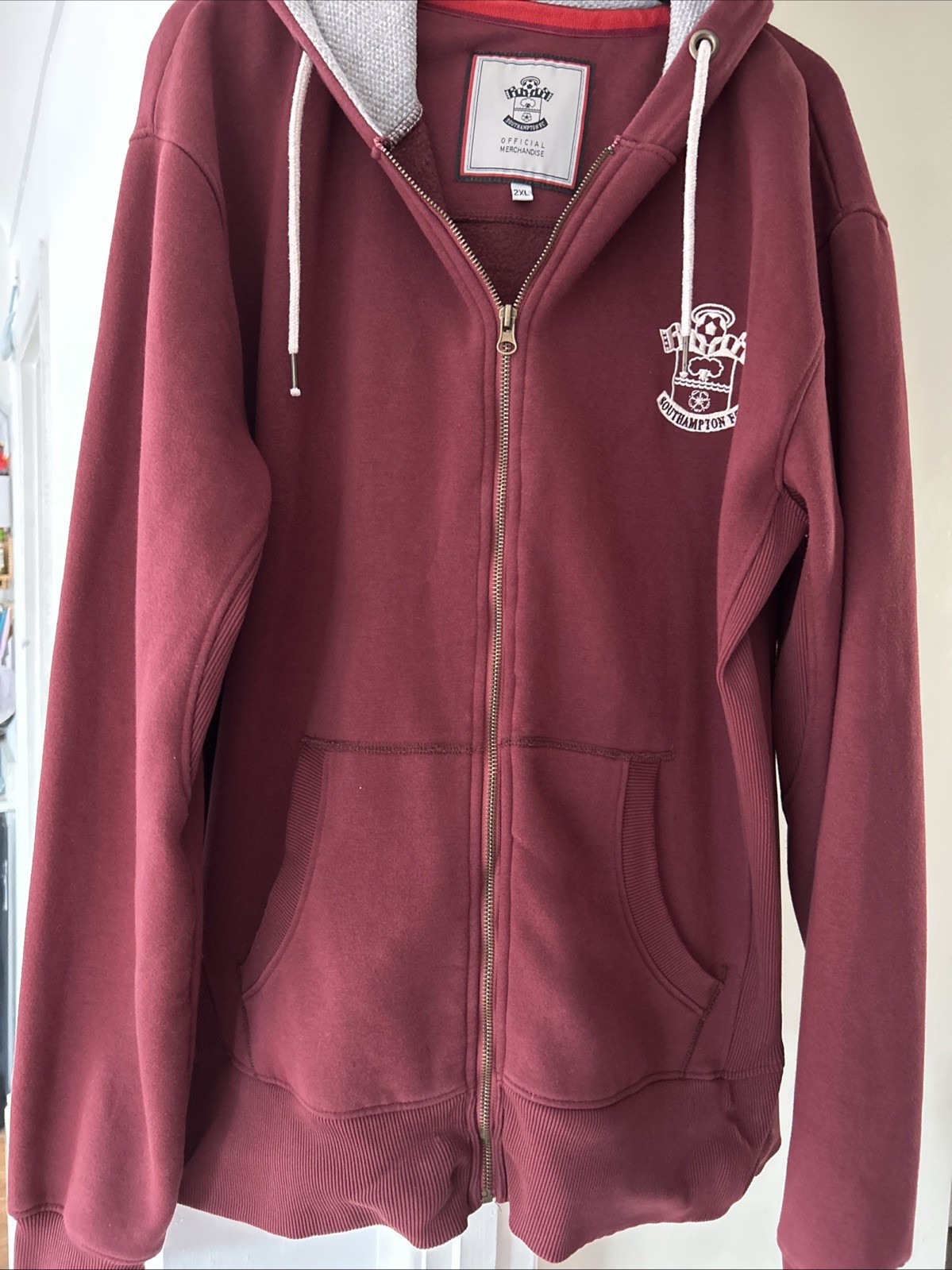 Southampton FC Maroon Zip Up Hoodie Size XL for sale on Ebay