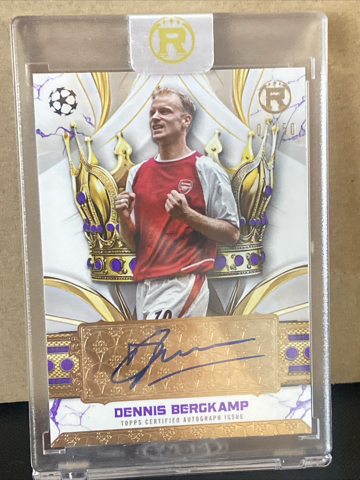 Dennis Bergkamp /50 Auto Topps Reverence Crowned Legend Arsenal Netherlands for sale on Ebay