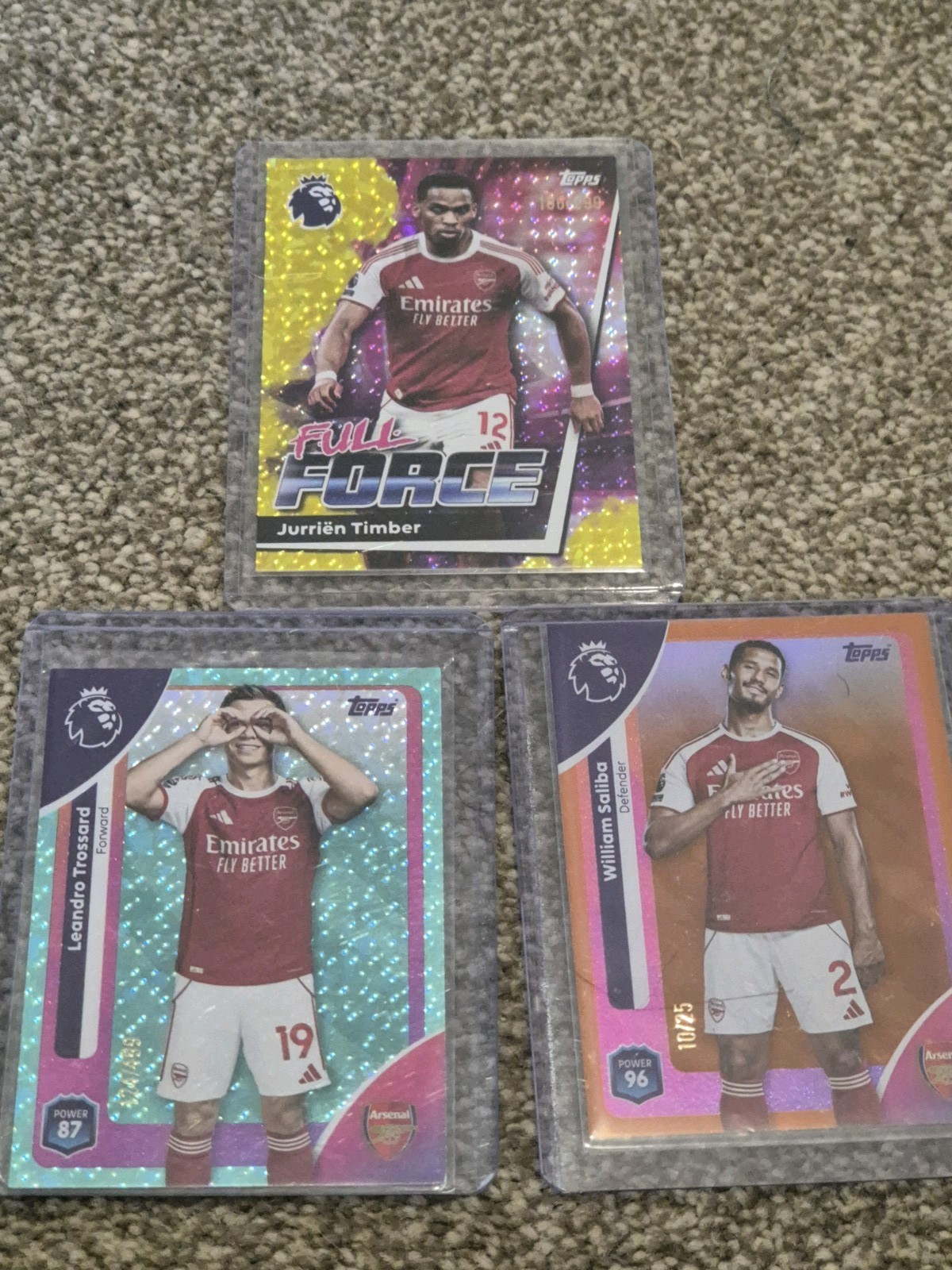Arsenal Numbered Bundle.  Topps Premier League 2026. Saliba, Timber, Trossard. for sale on Ebay
