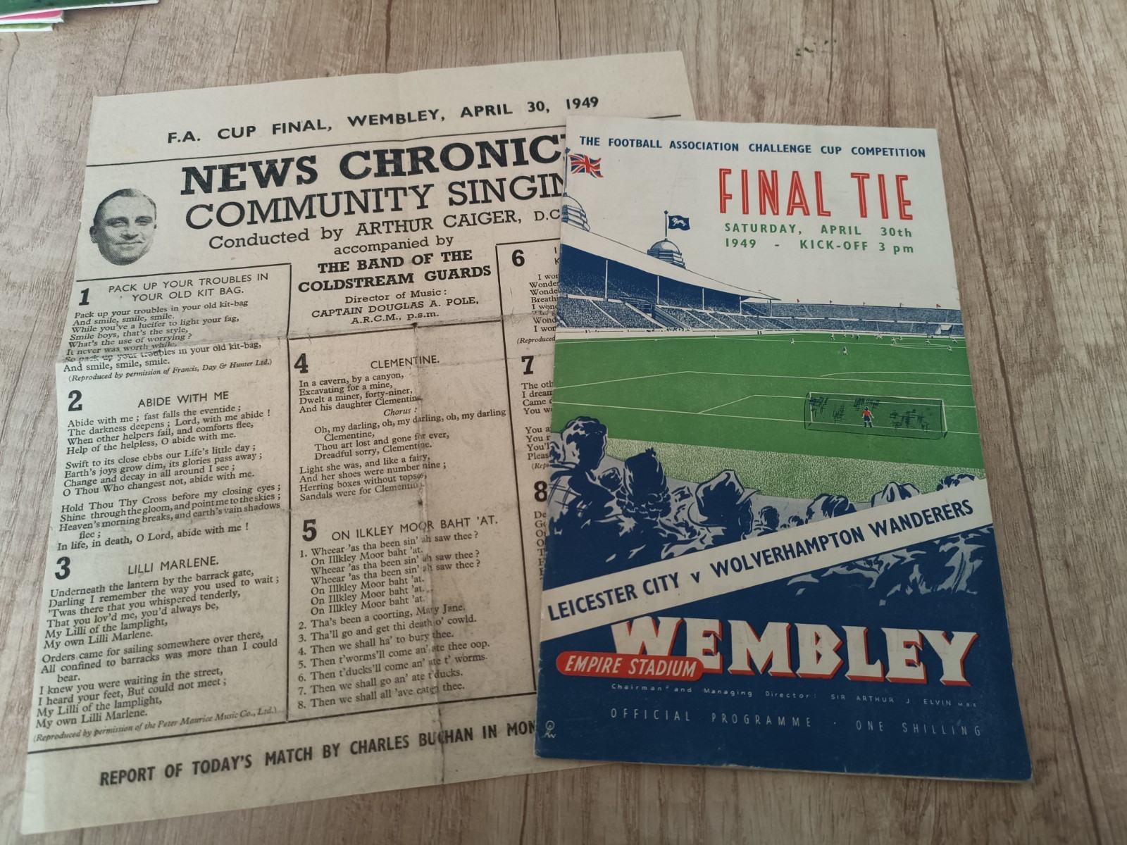 LEICESTER CITY  V  WOLVERHAMPTON  WANDERERS            FA CUP  FINAL  1949 for sale on Ebay