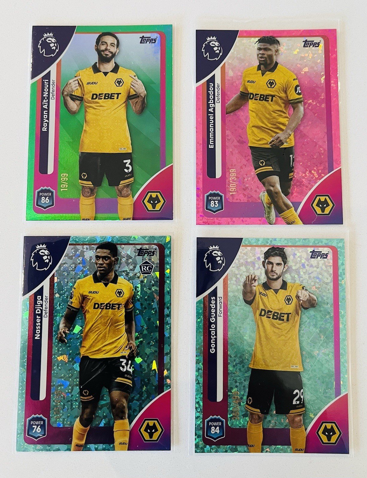 Topps Premier League 2026 Wolves Numbered Parallel Bundle X 4 for sale on Ebay