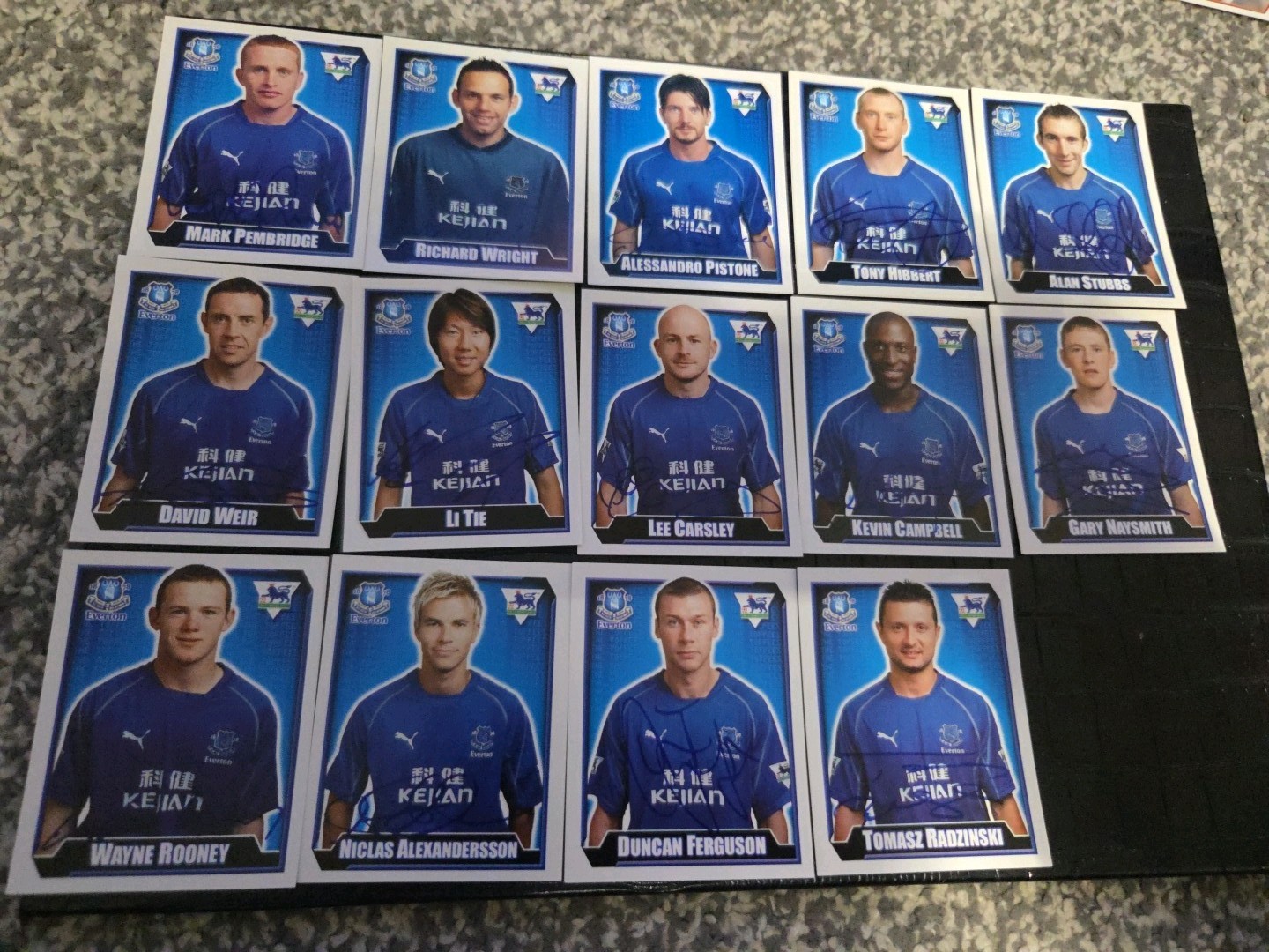 Merlin Stickers Premier League 2003 10th Edition Everton X14 Inc Rooney for sale on Ebay
