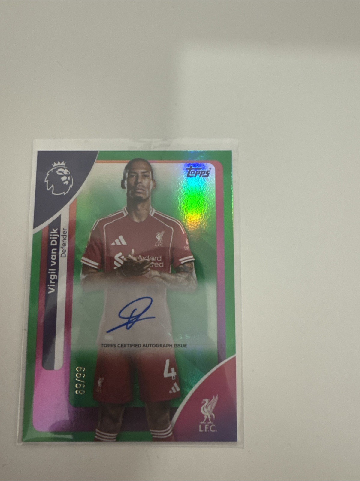 Topps Virgil Van Dijk Premier League 2025/2026 Liverpool 89/99 Signed Auto RARE for sale on Ebay