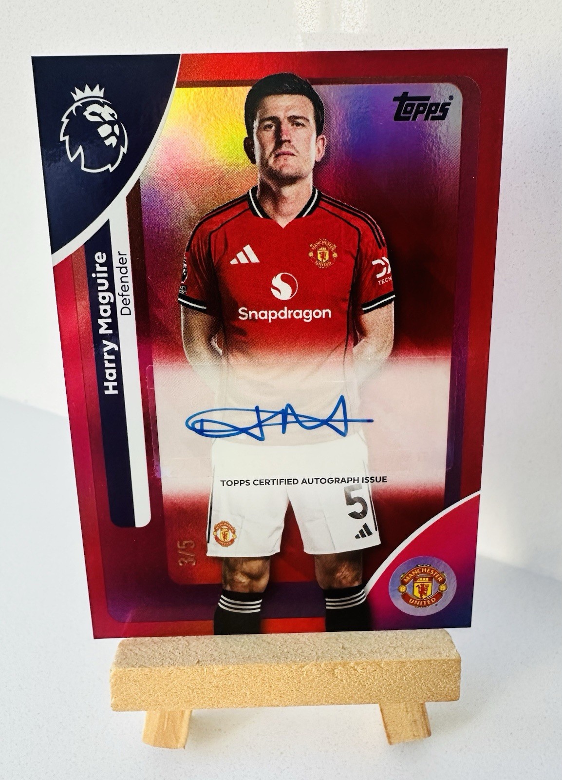 Topps PL 2026 Harry Maguire Auto /5 Manchester United Premier League Color Match for sale on Ebay