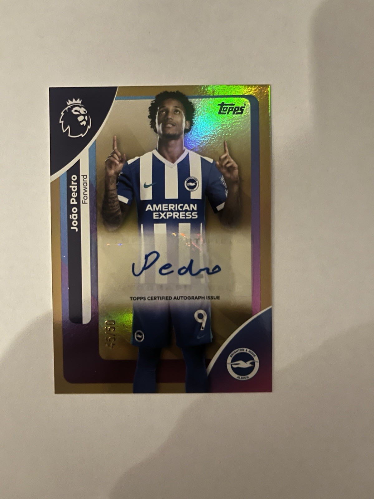 Joao Pedro Auto /50 Topps Premier League 2026 Chelsea Brighton for sale on Ebay
