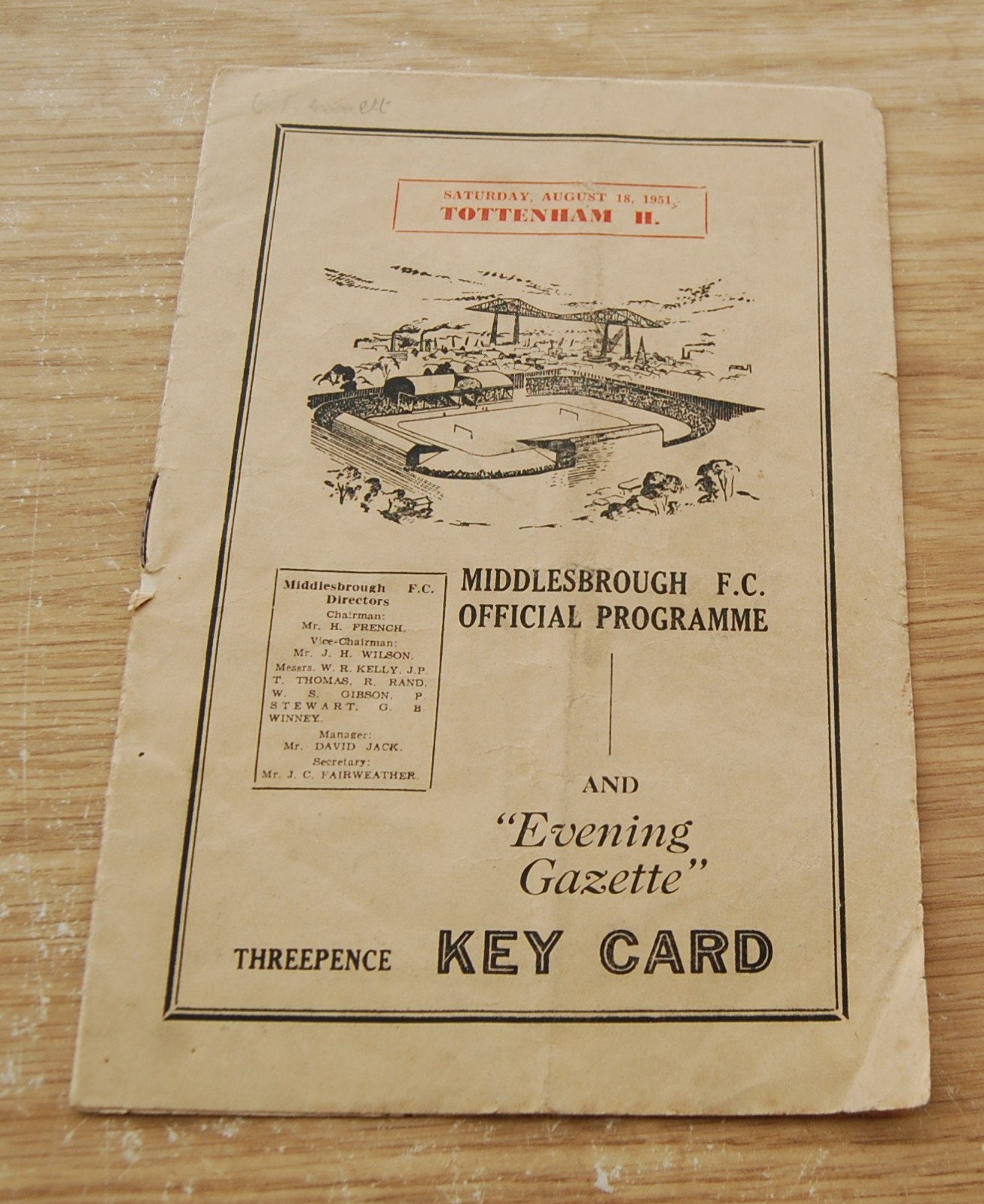 Middlesbrough v Tottenham Hotspur 51/52 Football Programme for sale on Ebay