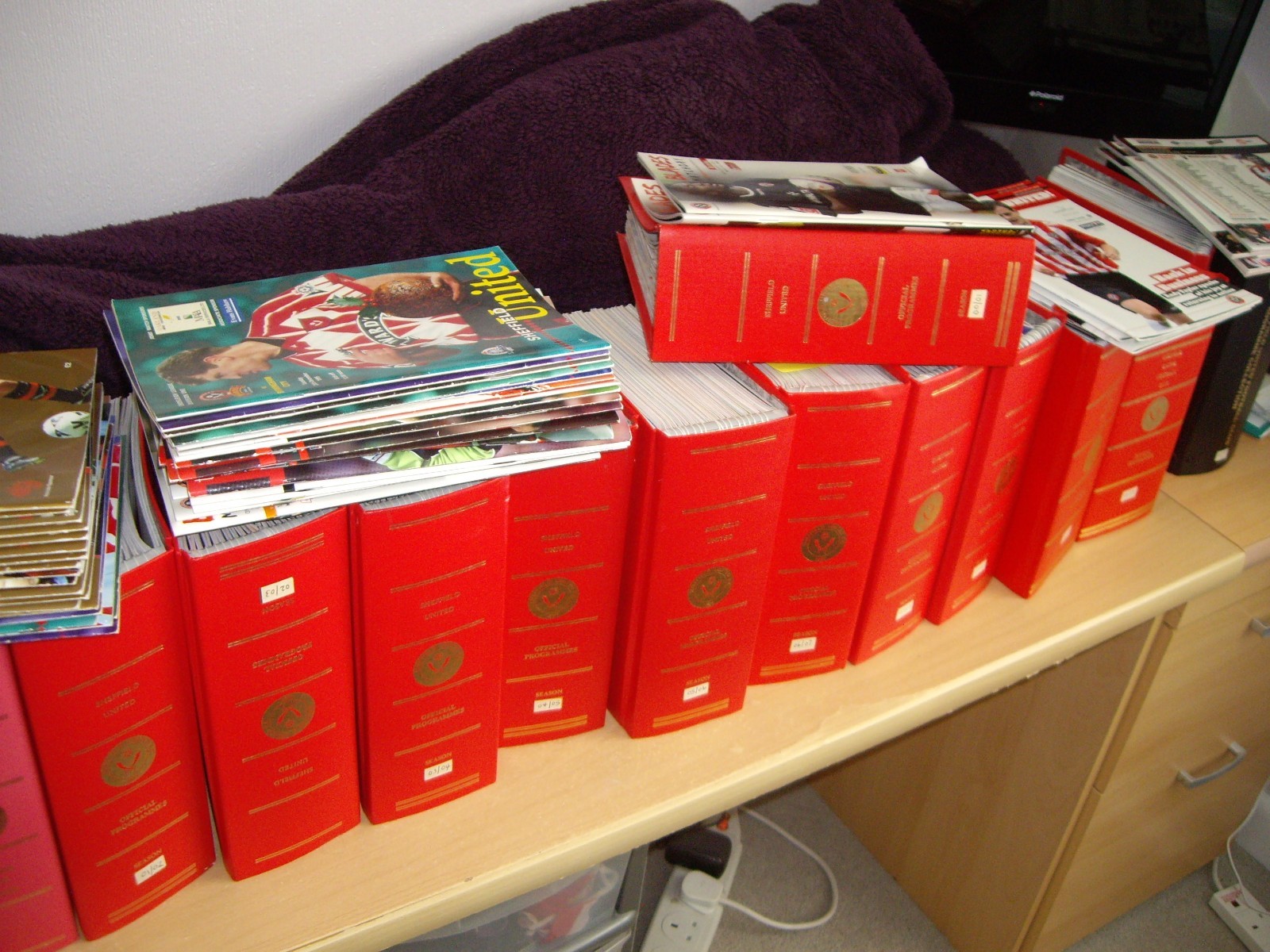 Sheffield United home programmes 199596 - 201011 in official binders for sale on Ebay