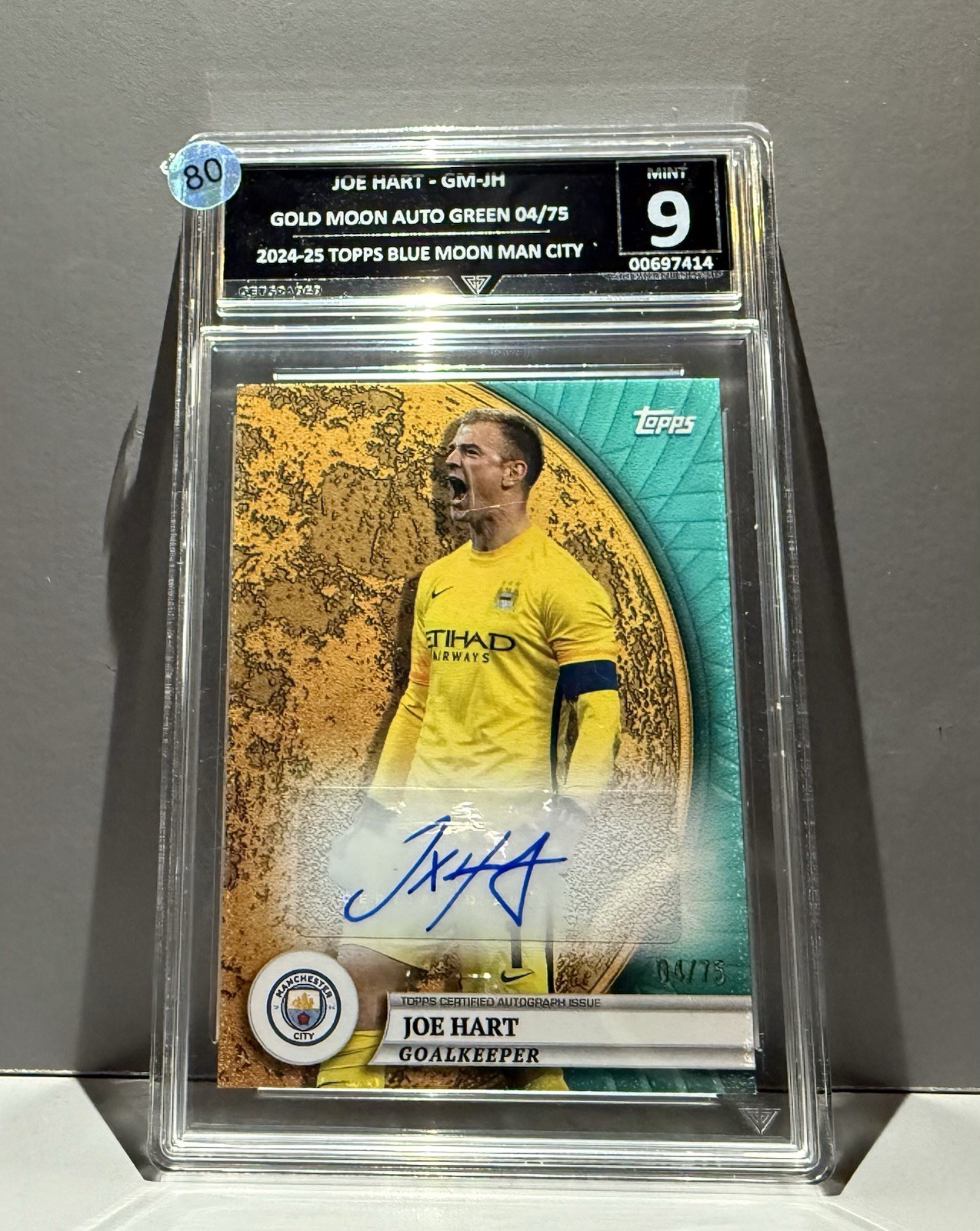 Topps Blue Moon Manchester City 2023/2024: Joe Hart Gold Moon Auto /75 for sale on Ebay