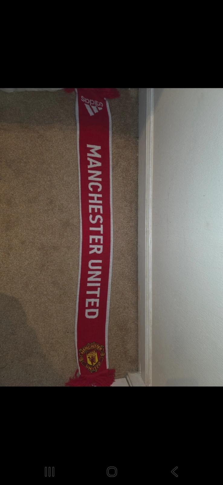 Adidas Manchester United Football Scarf – Red & White Knit, Official for sale on Ebay
