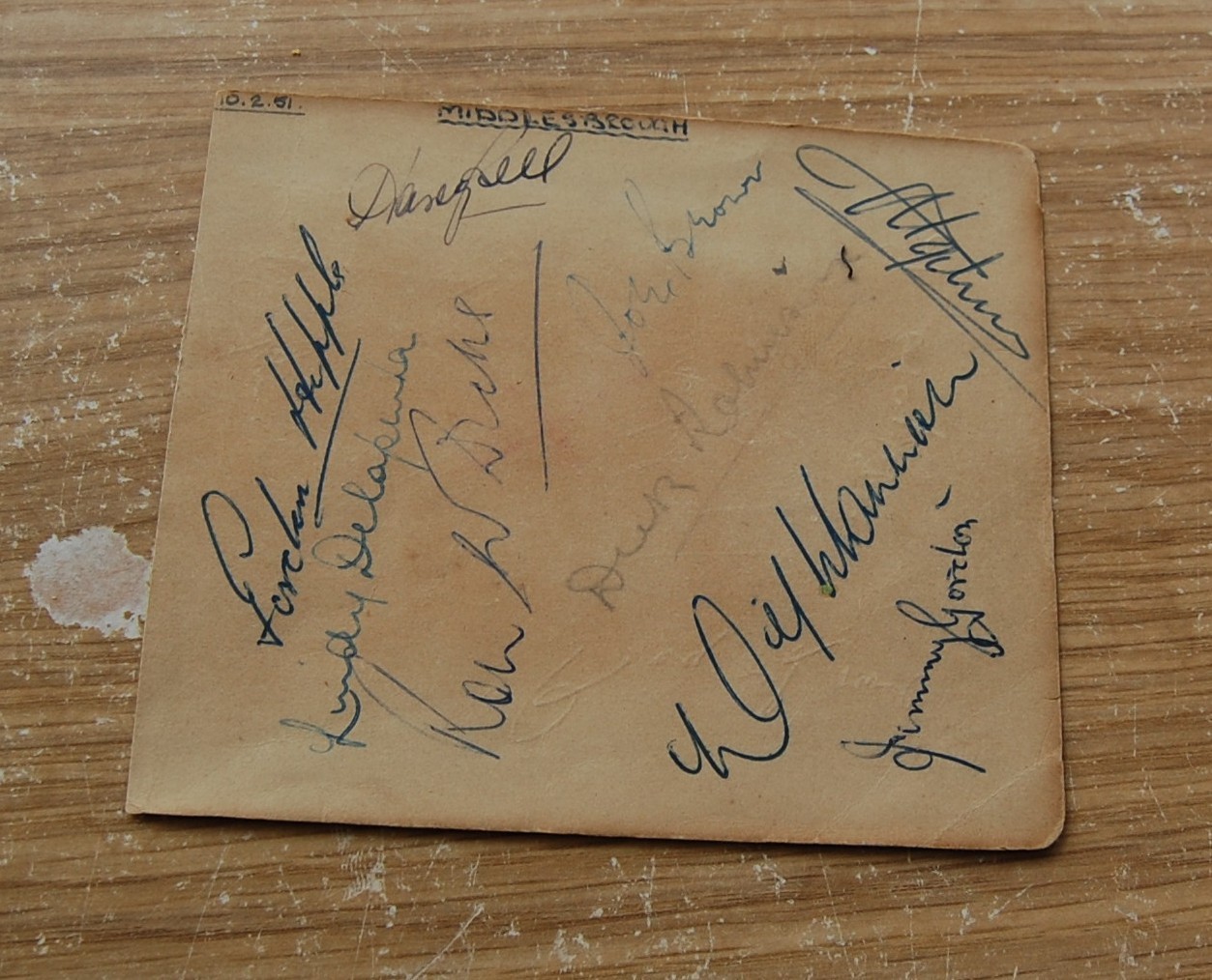 Middlesbrough Fulham 40/50,s Hand Signed Autographs Mannion Delapena Stevens Low for sale on Ebay