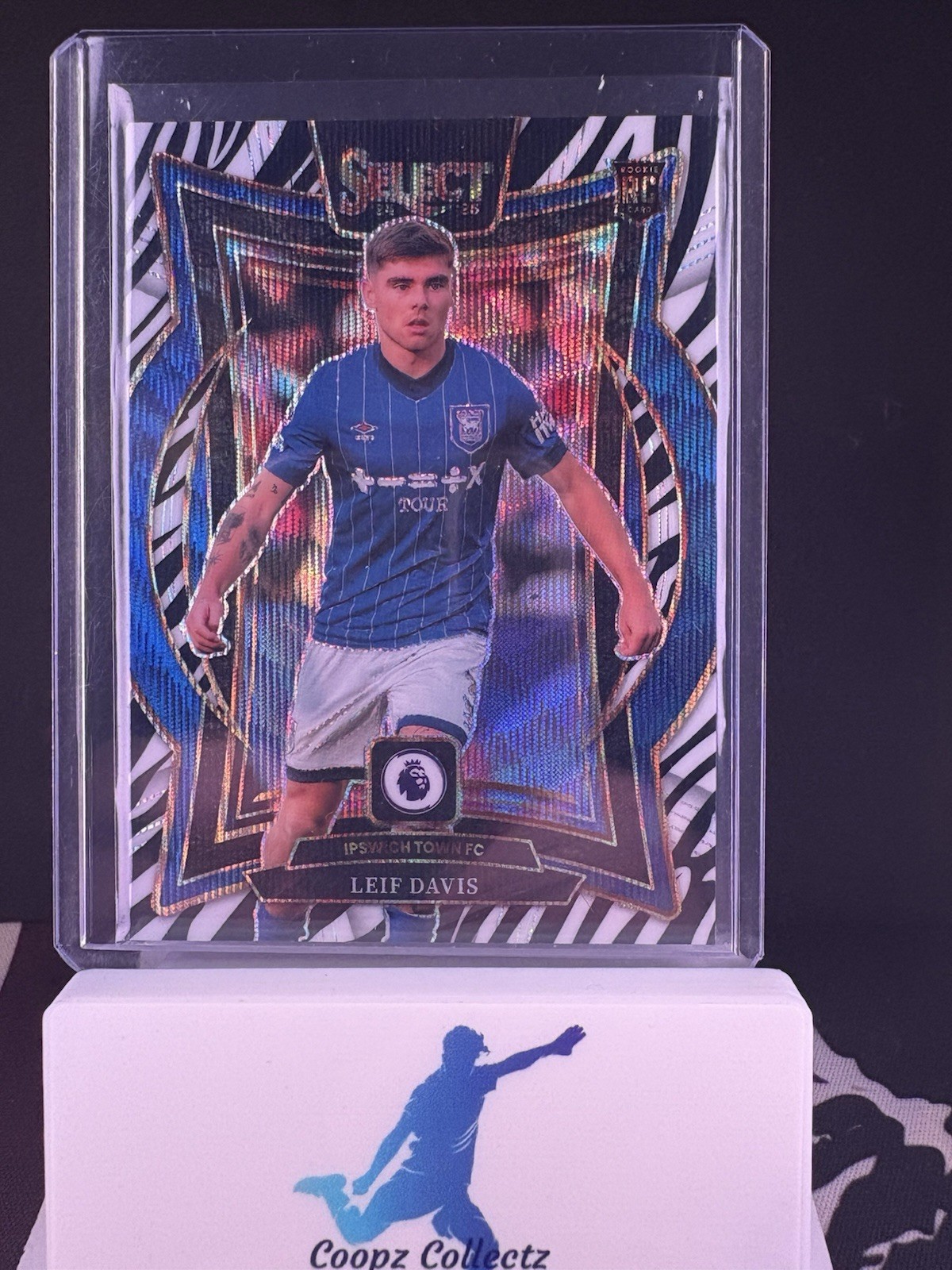 Leif Davis Rookie Ipswich Town FC Zebra SSP! Panini Select Premier 2024-2025 for sale on Ebay