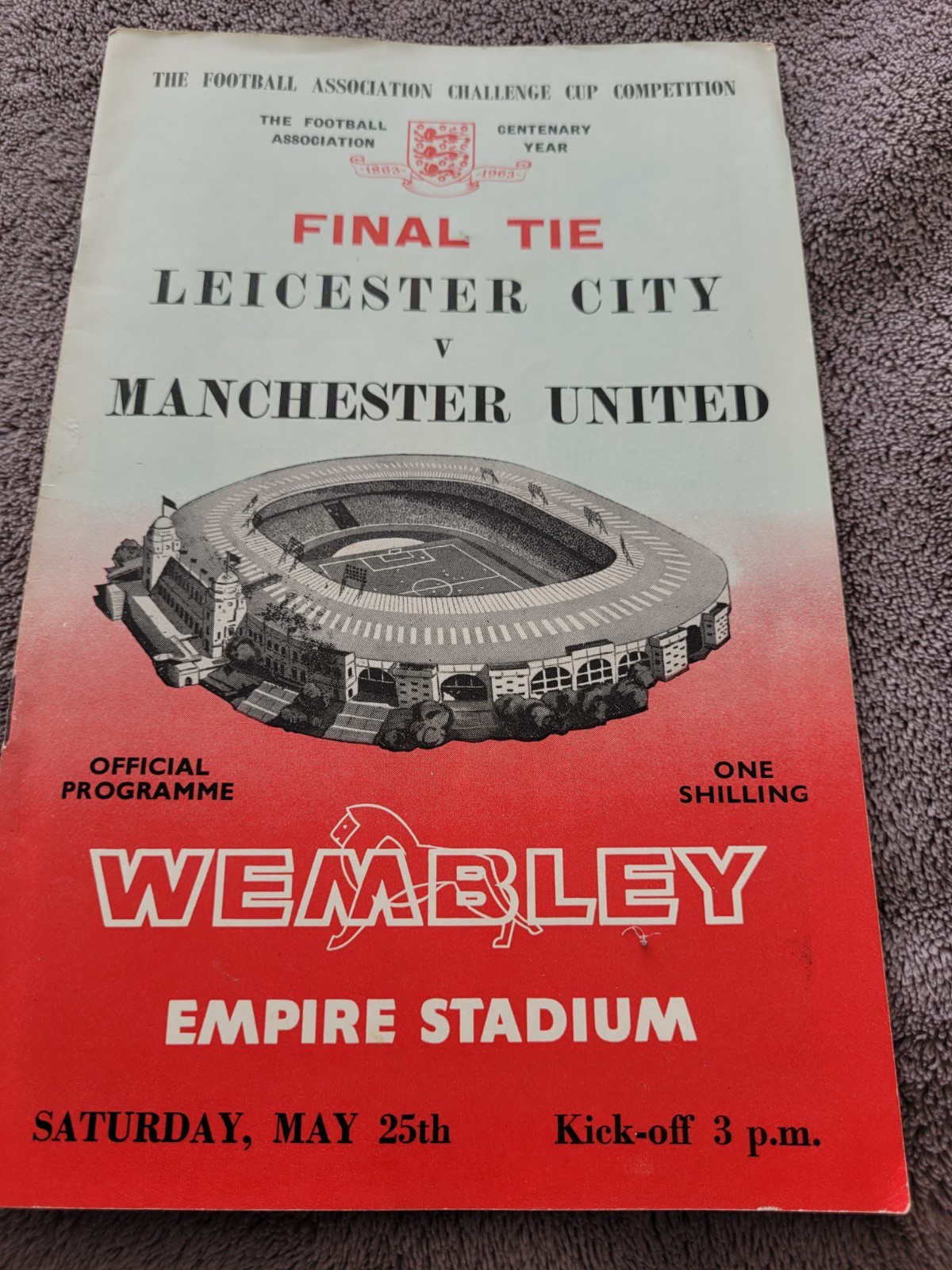 FA Cup Final 1963 Leicester City V Manchester United for sale on Ebay