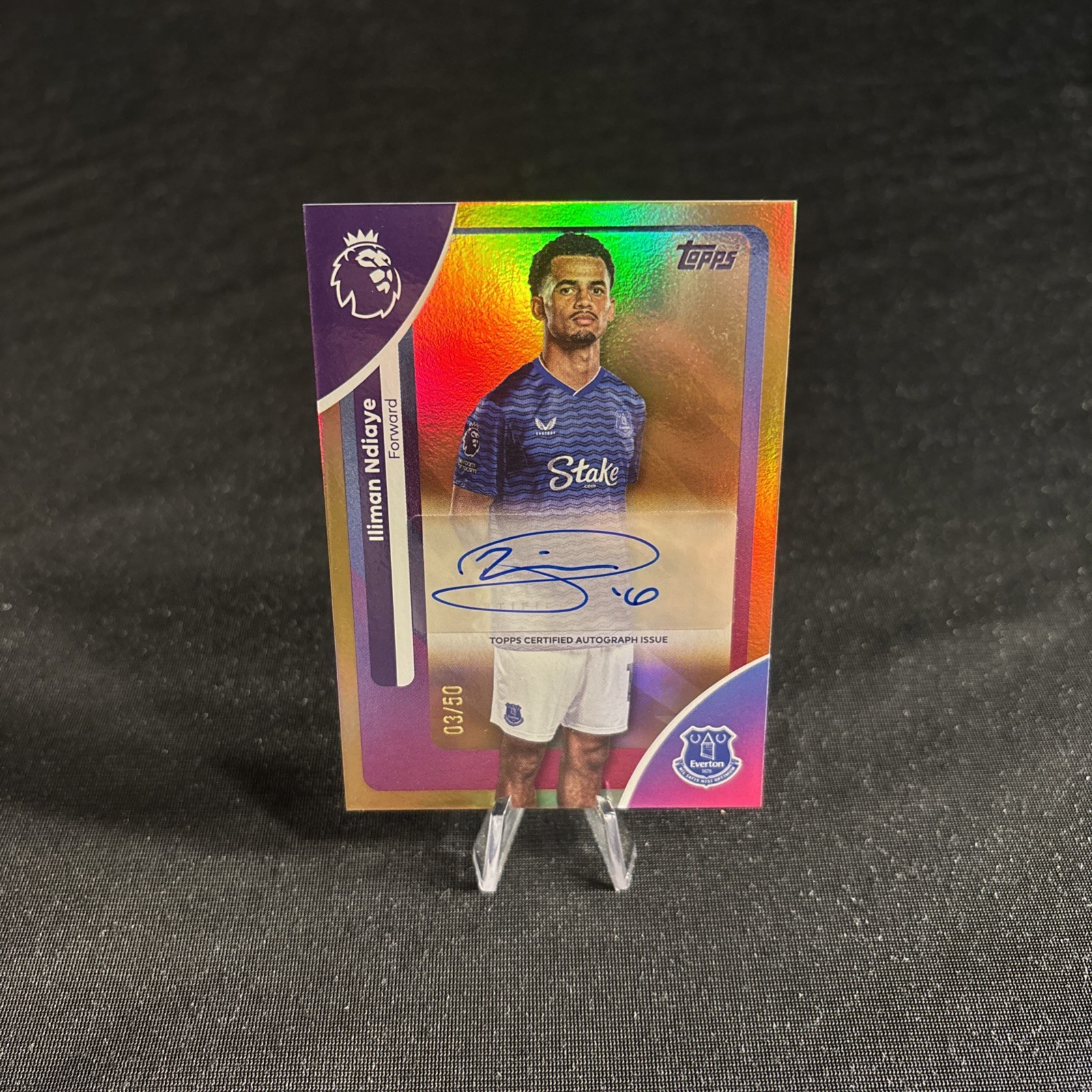 Topps Premier League 25/26 Everton Iliman Ndiaye # AC-IN Gold Auto Autograph /50 for sale on Ebay