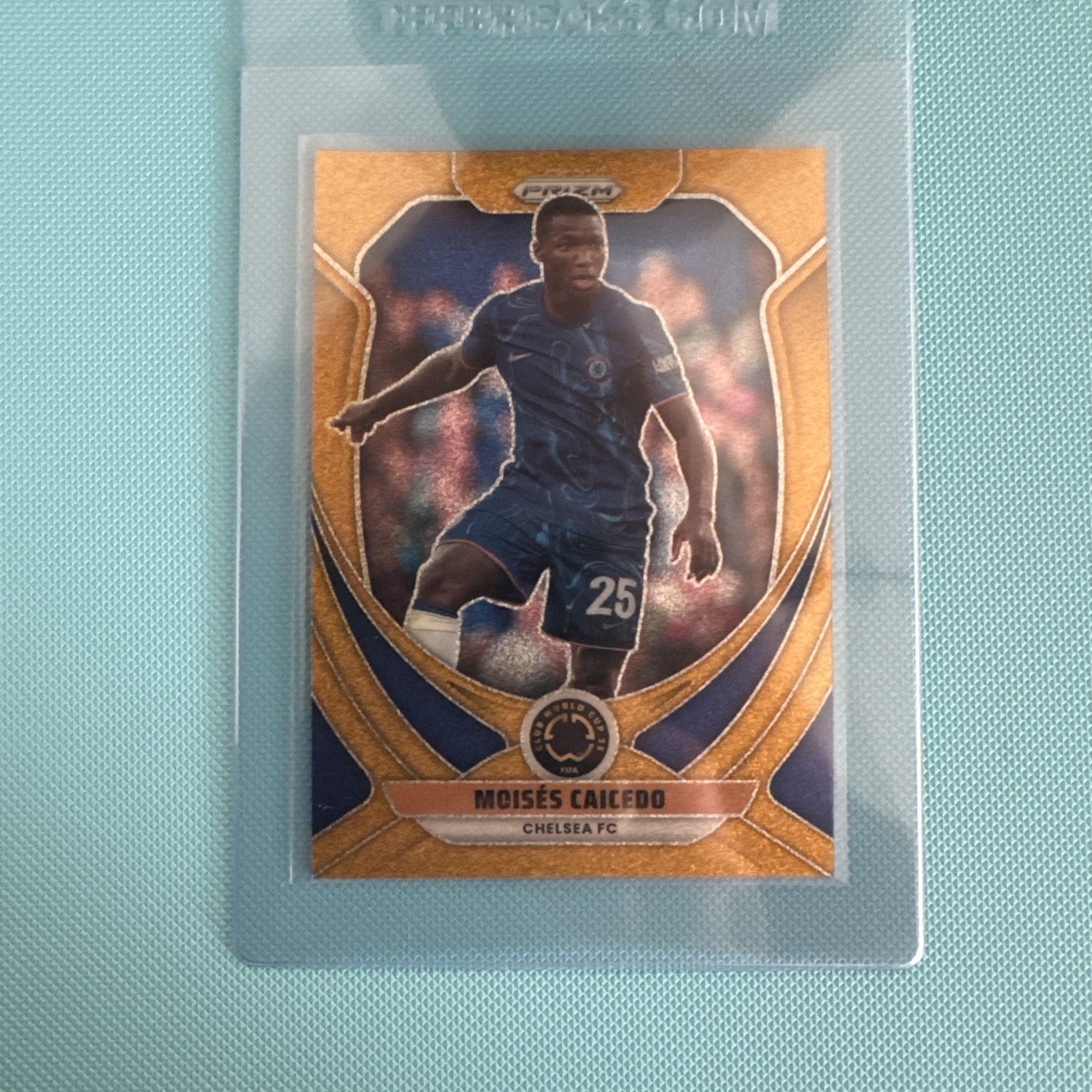 2025 Panini Prizm Club World Cup Moises Caicedo 6/10 Gold Glitter 🔥 Chelsea for sale on Ebay