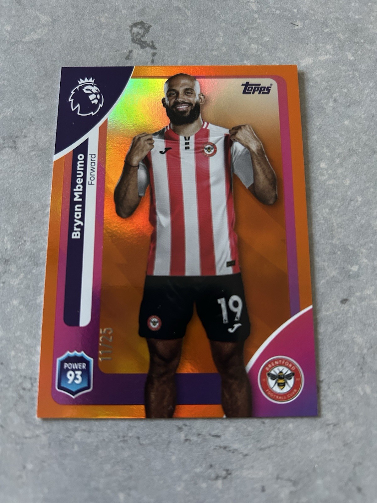 Topps Premier League 2025/2026 Bryan Mbeumo/25 Brentford Orange Parallel for sale on Ebay