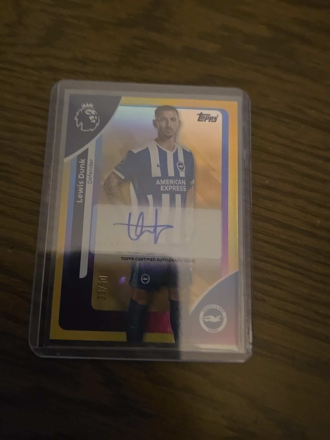 Topps Premier League 2026 Lewis Dunk Brighton #AC-LD Auto Orange Parallel /25 for sale on Ebay
