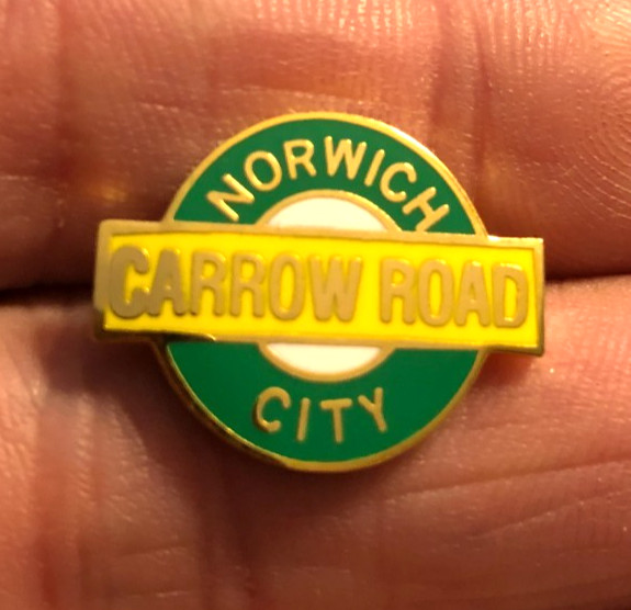 RARE NORWICH CITY CARROW ROAD  ENAMEL PIN BADGE for sale on Ebay